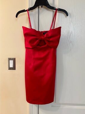 Marciano Red Mini Dress with Statement Bow
